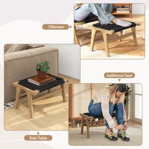 Poggiapiedi in Legno per Soggiorno, Eleganti Sgabelli e Pouf per Comfort e Stile - Product Image 5