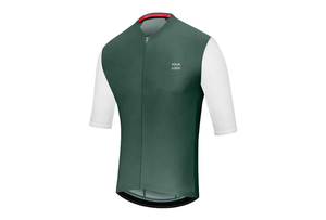Maillot de cyclisme personnalisé vert et blanc à manches courtes, 100% polyester, respirant, séchage rapide, vêtements de sport pour équipe de course sur route - Product Image 2
