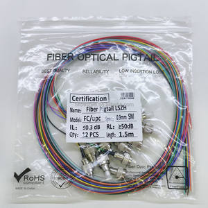 ผมเปียใยแก้วนำแสง12แกน9/125โหมดเดียวใยแก้วนำแสงแบบ Pigtail FC UPC SMF G652D 1.5เมตร - Product Image 6