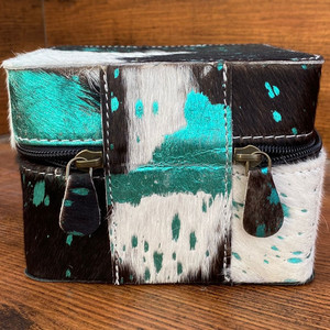 Véritables boîtes à bijoux en cuir de fourrure avec poils métalliques fabriqués à la main de style occidental mignon essentiel de bijoux de voyage stockage minimal - Product Image 4