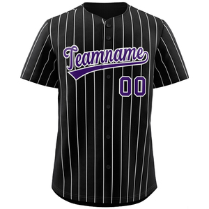 Camiseta de Softbol Personalizada para Hombre, Negra con Rayas, Manga Corta, Absorbe la Humedad, Impresión Sublimada, Nombre del Equipo Personalizado, Logotipo Frontal, Corte Regular - Product Image 4