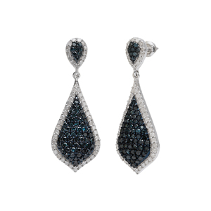 2.67 Cttw Round Cut Natural White Brown Diamond Drop Dangle <b>Earrings</b> for Womens in 925 Sterling Silver, Prong Set Screw <b>Back</b> - Product Image 3