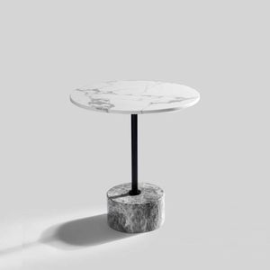 Minimalist Marble Coffee <b>Table</b> With Metal Base Modern Living Room Furniture Decorative Accent <b>Table</b> HOT SELLING - Product Image 2
