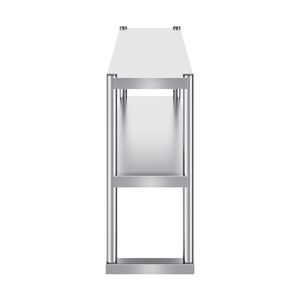 Scaffale a doppio ripiano in acciaio inox 12 x 48 pollici, a doppio livello, per cucina commerciale, altezza da lavoro, fabbricazione in acciaio commerciale - Product Image 5