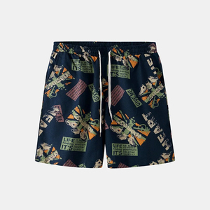 New Style Customized Color Solid High Quality <b>Men</b> Sublimation <b>Shorts</b> <b>Elastic</b> <b>Waist</b> Casual Quick Dry Polyester/Cotton Premium - Product Image 1
