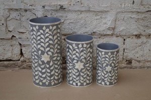 Vases et jardinières décoratifs de haute qualité en os incrusté, style classique, écologiques, sculptés à la main, pour la décoration intérieure - Product Image 3