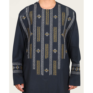 Conjunto de traje Kurta Kameez Shalwar de algodón reversible con bordado en el cuello para hombre, corte regular, fabricante pakistaní HN Impex - Product Image 5