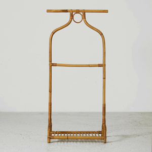 Rattan cloth display <b>rack</b> handwoven cane wood clothes <b>racks</b> competitive price natural clothing rail - Product Image 5
