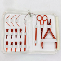 Kit d'outils pour extensions capillaires TEEJAY, très vendu, pinces, ciseaux, clips, outil d'installation et de retrait en acier inoxydable, finition arc-en-ciel