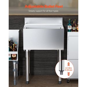Contenitore per Ghiaccio in Acciaio Inox da 61 L per Cucine Commerciali, con Coperchio Scorrevole 24 X 19 X 37, Portabottiglie Regolabili - Product Image 4