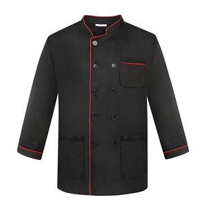 Veste de chef unisexe à manches courtes en polyester et coton, uniforme de restaurant et de bar, veste de chef - Product Image 3