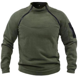 Veste polaire unisexe à col montant, chaude, ample, couleur unie, respirante, zippée, tricotée, pour printemps, automne, hiver, extérieur, ODM - Product Image 3