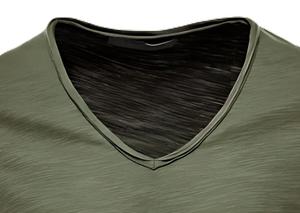 เสื้อยืดผู้ชายคอตตอน 100% คลาสสิก ขายส่ง เนื้อผ้านุ่ม ระบายอากาศดี คอปกสี่เหลี่ยม แขนสั้น สไตล์ทางการ ปรับแต่งได้ ผ้าซาติน รับผลิตแบบ OEM ODM - Product Image 3