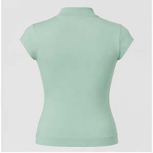 เสื้อยืดผู้หญิงสีเขียวมิ้นท์ คอเต่า แขนสั้น ทรงเข้ารูป รุ่น WTS-0122 - Product Image 2