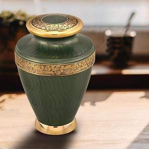 Luxury Natural Metal Funeral Urns Premium Finished Memorial Cremation <b>Container</b> for Adult Ashes Home Memorial Decor At Best Rate - Product Image 2