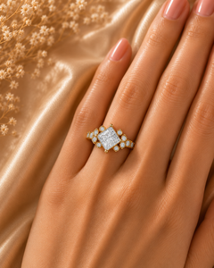 Brilliant Princess Cut Lab Grown Diamond <b>Ring</b> 925 Silver 9kt, 14kt, 18kt Gold Diamond <b>Rings</b> for Women's Engagement <b>Ring</b> - Product Image 2