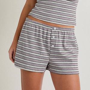<b>Custom</b> Logo New Designer Fashion Women's Summer <b>Boxer</b> Running Shorts Contrast Color Stripe Casual Shorts Manufacturer - Product Image 1