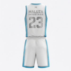 ชุดบาสเก็ตบอลทีมแบบกำหนดเอง เสื้อซ้อมระบายอากาศ กางเกงขาสั้นแห้งเร็ว พิมพ์ลายแบบซับลิเมชั่น ไซส์ใหญ่พิเศษ MALUZA INDUSTRIES Pro - Product Image 3