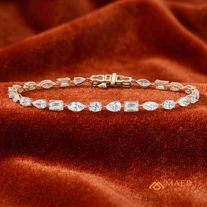 Pulsera de tenis de moissanita chapada en oro rosa de plata 925 para mujer, estilo hip-hop, joyería para fiesta, regalo de aniversario - Product Image 3