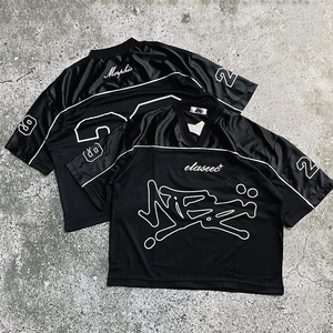 Camisetas de Fútbol COI de Manga Corta con Cuello en V para Hombre, Personalizadas con Impresión DTG, Jersey Deportivo Extra Grande, Logotipo Bordado, Camiseta Corta Cuadrada - Product Image 3