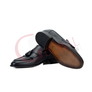 Mocassins à pampilles pour hommes en cuir, chaussures habillées à enfiler, style mocassin, pour affaires, luxe, créateur, bureau, mariage, mode - Product Image 3