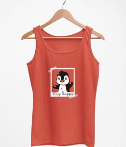 Camiseta sin Mangas Naranja para Mujer con Estampado de Personajes en la Parte Delantera, Cuello Redondo, Estilo Casual, 100% Algodón Tejido, Transpirable - Product Image 4