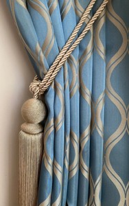 Curtain <b>Tie</b> <b>Backs</b>: Natural Rope & Cotton Tassel Tiebacks - Product Image 2