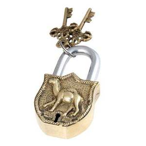 Old Buddha Face Lock and Key- Old Trunk Lock Fully Functioning Vintage Style <b>Padlock</b> Antique Lock with Key for Home Usage - Product Image 5