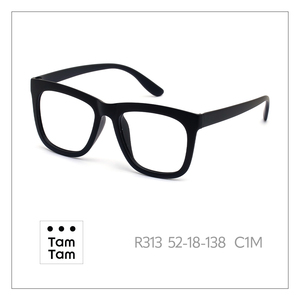 ทาม ทาม R313 กรอบแว่นตาทรงสี่เหลี่ยมเต็มขอบ 52-18-138 สำหรับทุกเพศ สีดำล้วน - Product Image 1