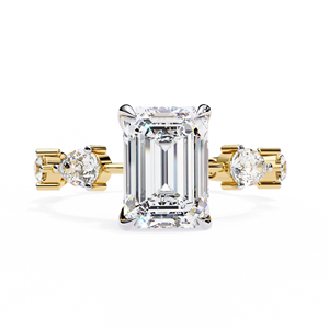 Anillo de Compromiso de Diamante de Banda Completa de 3 Quilates, Corte Radiante, Cultivado en Laboratorio, Oro de 14K, Certificado IGI, VS1, Diamante E, para Aniversario o Boda - Product Image 1