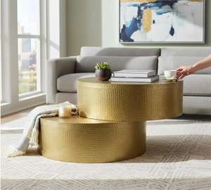 Luxury Round Metal Aluminium Coffee <b>Table</b> Handmade Modern Designer Furniture Modern Export Furniture <b>Decorative</b> Golden <b>Table</b> - Product Image 3