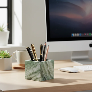 Natural Marble Pen pencil Holder For Office Desktop Organizer Pen Pencil Storage Crafts Premium Style In Wholesale Price - Product Image 4
