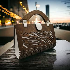 Pochette en bois exotique richement détaillée avec grande capacité et chaîne décorative, idéale pour les sorties nocturnes ou les tenues de soirée à un prix abordable - Product Image 3