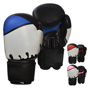 Guantes de MMA Premium con Diseño Splash, Guantes de Entrenamiento Profesionales para Artes Marciales, Sparring, Boxeo, Cuero PU, Ajustables con Cierre de Gancho y Bucle - Product Image 1