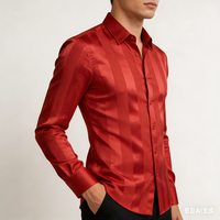 Tissu Jacquard Brocart Imitation Soie Extensible à Rayures Larges 100% Polyester Doux, Vente en Gros Usine, pour Robes et Pyjamas Femme et Garçon