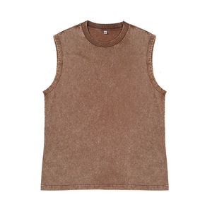Débardeur d'été pour homme de haute qualité, 100 % coton, respirant et léger, en tissu 100 % coton tricoté, délavé à l'acide. - Product Image 2