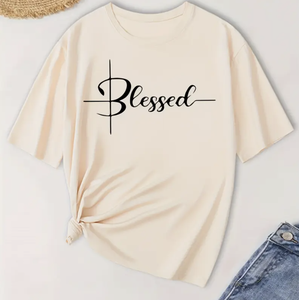 Camiseta de Felpa de Manga Corta con Cuello Redondo y Corte Holgado para Mujer Talla Grande, Secado Rápido y Ecológica, Top Informal para Verano - Product Image 6