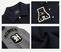 Veste universitaire LAYENNE de haute qualité pour hommes, manches en cuir PU brodées, logo personnalisé, veste universitaire en tissu floqué avec lettres de baseball