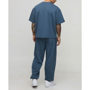 Conjunto de Dos Piezas Personalizado con Logotipo para Hombre, Camiseta Holgada Lisa y Pantalones Deportivos, Ropa Deportiva Informal - Product Image 5