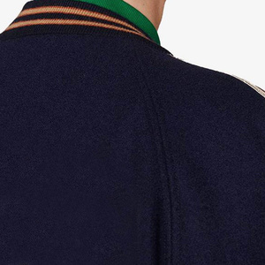 <b>Top</b> Selling Winter Jacket Men Varsity Baseball Canvas <b>Leather</b> Stand Collar Long Sleeve College Wool Blend <b>High</b> Quality - Product Image 5