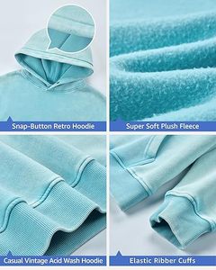 Custom Logo Washed Hoodies Street Fashion Apparel Heavyweight Washed Hoodie Cotton Fleece Sweatshirts Garment Dyed Washed Hoodie - Product Image 5