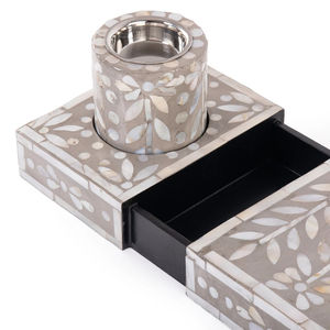Luxury Mother of Pearl Mabkhar with Bakhoor Box Set Acrylic <b>Gift</b> Box Wholesale Ramadan Incense Burner for Middle East - Product Image 2