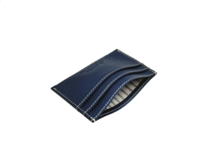 Best Seller Castello Italian Soft Leather Slim Card Case <b>Wallet</b> Open Polyester Unisex Red for Fuchsia Purple Navy Teal Light - Product Image 2
