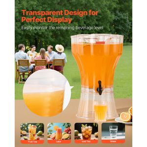 Dispenser per Bevande in Plastica da 3,4 Galloni con Rubinetto Anti-Goccia, Erogatore da 5L per Succhi, Tè Freddo, Limonata per Feste, 220V - Product Image 4