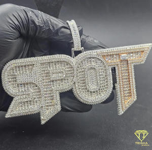 Hip Hop Iced Out SPOT Name Necklace Moissanite Diamond Pendant Gold Plated Bling Jewelry Gift For Men Women - Product Image 2