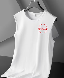 Customized Brand Men's Yellow Sleeveless Tank Top O-Neck Solid Color Casual Comfortable Breathable Quick Dry Knitted - Product Image 3