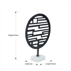 Circular Geometric Aluminum Sculpture Handmade Artistic Eco-Friendly Durable Tabletop Decor Modern Design Living Room Display - Product Image 3