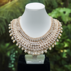 Conjunto de Collar Choker de Diseño 10575612WH, Joyería Fina con Cuentas de Perlas y Piedras Austríacas Brillantes - Product Image 3