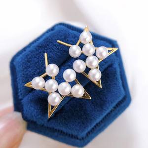 ต่างหูมุกแฟชั่นใหม่ รูปดาวครึ่งดวง ดีไซน์แบบเดียวกัน - Product Image 2