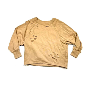 Men's Ripped Knitted <b>Pullover</b> <b>Sweater</b> Solid Color Long Sleeve Crew Neck Winter Polyester/Cotton Slight Stretch - Product Image 1